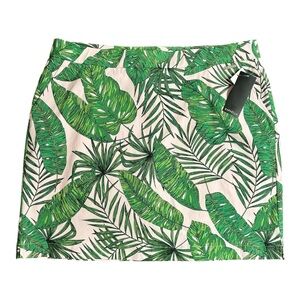 Rafaella Women’s Stretch PullOn Tropical Leaf Print Golf, Tennis Skort Size XL